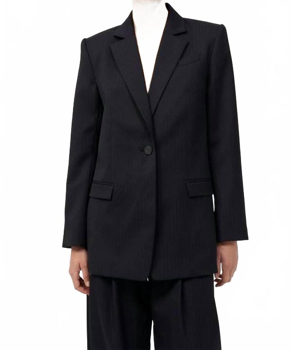 NEW ST. AGNI split back blazer in black pinstripe